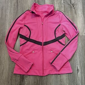 Zella Active Jacket Women Size M Pink Gray Full Zip Mesh Ventilated Pockets